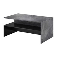 Tavolino da salotto design collezione RAMOS colore grigio effetto ardesia e nero.