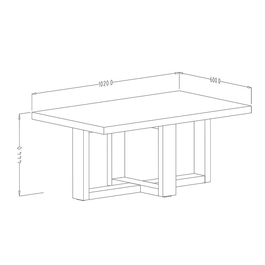 Tavolino da salotto design rettangolare collezione COXI Colori rovere e nero