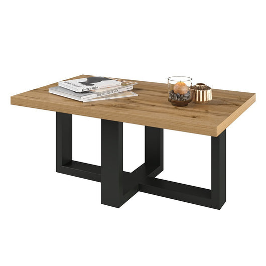 Tavolino da salotto design rettangolare collezione COXI Colori rovere e nero