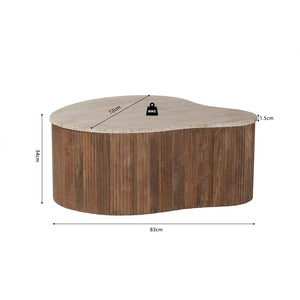 Tavolino basso in legno massiccio collezione DELHI 80cm - Stile etnico e design