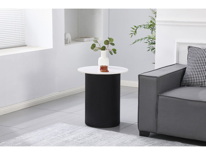 Tavolino laterale in ceramica "Eclat", tavolino, comodino - 50 x 50 x 55 cm - Bianco