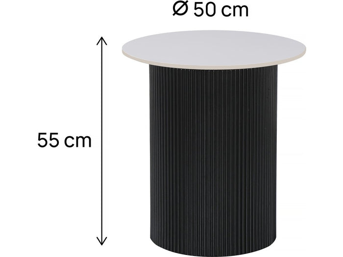Tavolino laterale in ceramica "Eclat", tavolino, comodino - 50 x 50 x 55 cm - Bianco