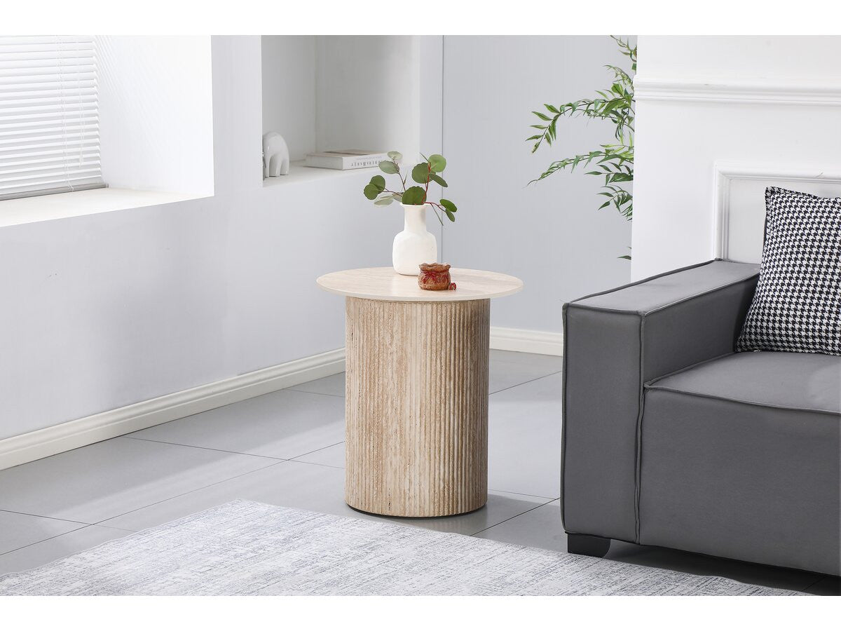 Tavolino laterale in ceramica "Eclat", tavolino, comodino - 50 x 50 cm - Marrone