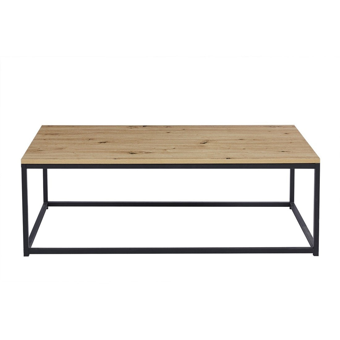 Tavolino basso EWING in rovere invecchiato, ideale per un soggiorno unico.