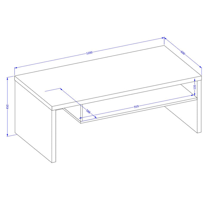 Tavolino basso HAVANA – Bianco opaco e nero – Piano nero opaco – Con nicchia – Design moderno