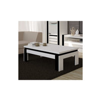Tavolino basso LINA bianco e nero lucido - 125 x 42 x 65 cm