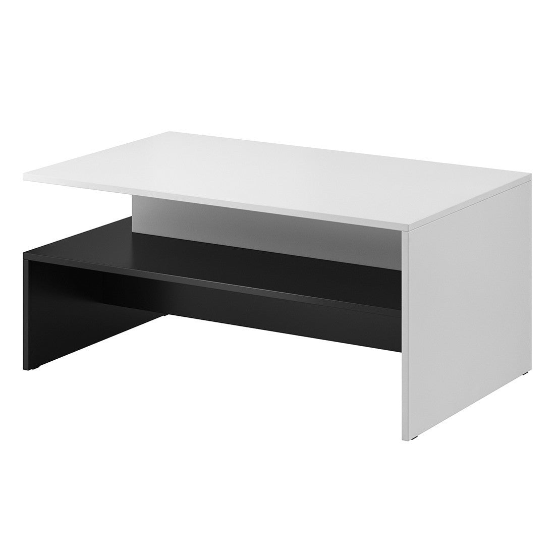 Tavolino basso design collezione RAMOS nero e bianco.