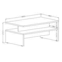 Tavolino basso design collezione RAMOS nero e bianco.