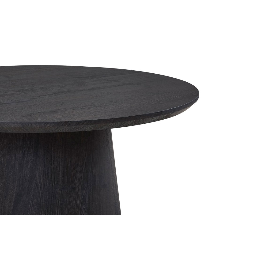 Tavolino basso rotondo BOKOR – Decorazione marrone scuro – Forma originale – D80 x H42 cm