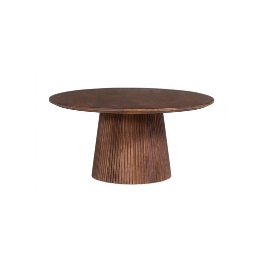 Tavolino da salotto rotondo collezione RIMBAUD effetto legno marrone chiaro diametro 80 cm