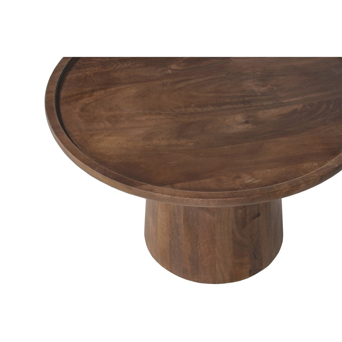 Tavolino basso rotondo in legno massiccio collezione JAKARTA - Stile etnico e design - Diametro 65 cm