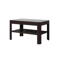 Tavolino basso TONGA 100x55x60 cm, colore wengé con piano in vetro fumé.