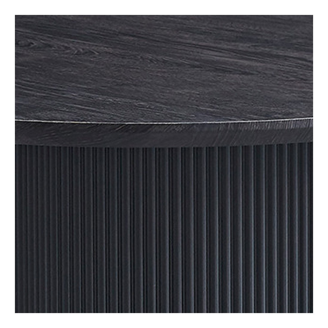 Tavolino basso VAGOS – Effetto legno marrone scuro – Rotondo – Diametro 80 cm – Design elegante e robusto