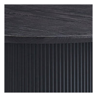 Tavolino basso VAGOS – Effetto legno marrone scuro – Rotondo – Diametro 80 cm – Design elegante e robusto