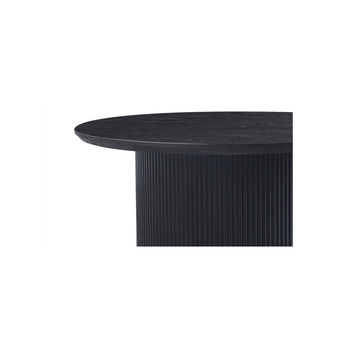 Tavolino basso VAGOS – Effetto legno marrone scuro – Rotondo – Diametro 80 cm – Design elegante e robusto