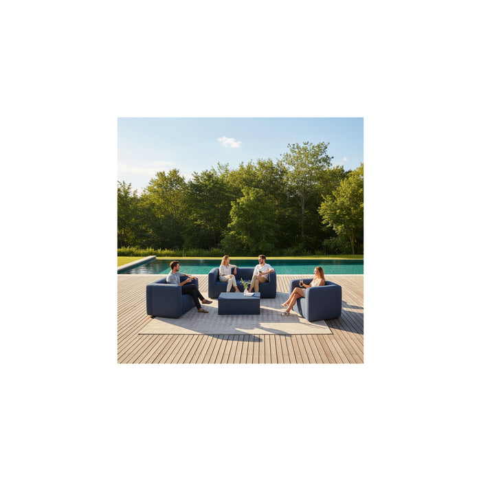 Tavolo coffre Terracotta - Apertura superiore - Interno ed esterno - Colore Blu