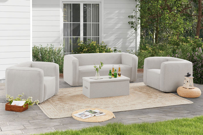 Tavolo coffre Terracotta - Apertura superiore - Interno ed esterno - Colore Grigio chiaro