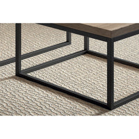 Tavolino stile industriale HELLINGTON effetto vecchia quercia - Tavolino basso - Set di 3 pezzi