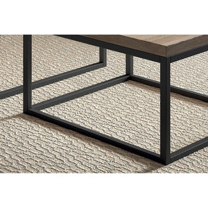 Tavolino stile industriale HELLINGTON effetto vecchia quercia - Tavolino basso - Set di 3 pezzi