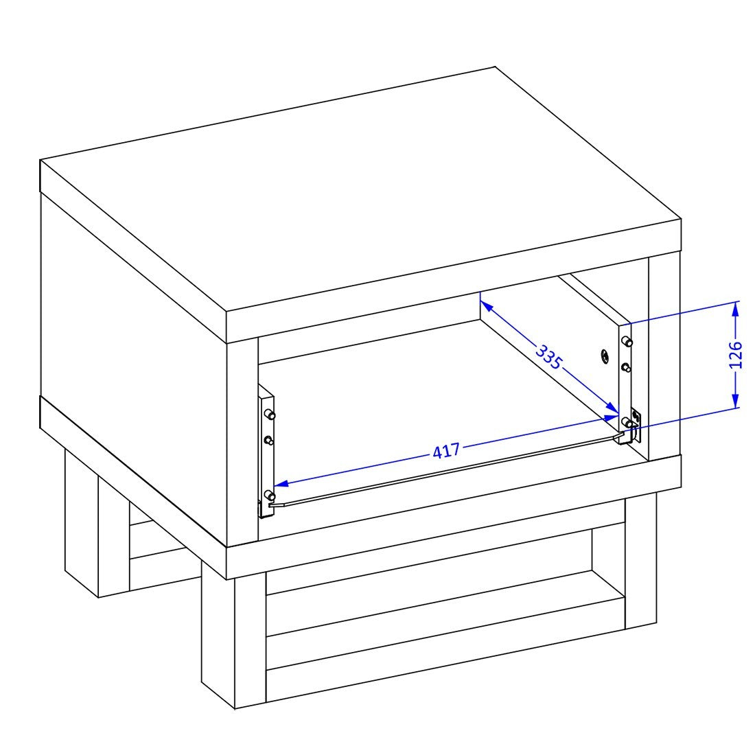 Comodino in stile industriale con un ampio cassetto, collezione MILOS. Colore rovere grezzo.