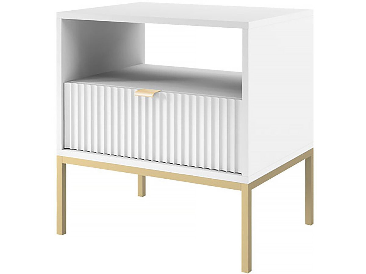 Comodino in legno "Tunis" - Bianco