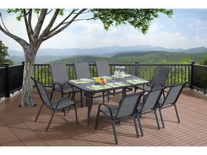 Tavolo da giardino "Cordoba" - Phoenix - 8 posti - Effetto marmo grigio