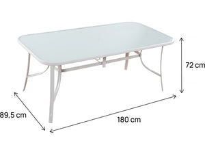 Tavolo da giardino "Cordoba" - Phoenix - 8 posti - Bianco