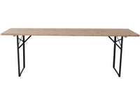 Tavolo da giardino pieghevole da brasserie con 2 panche "Lisbona" - 218 x 59,5 x 75 cm - Marrone