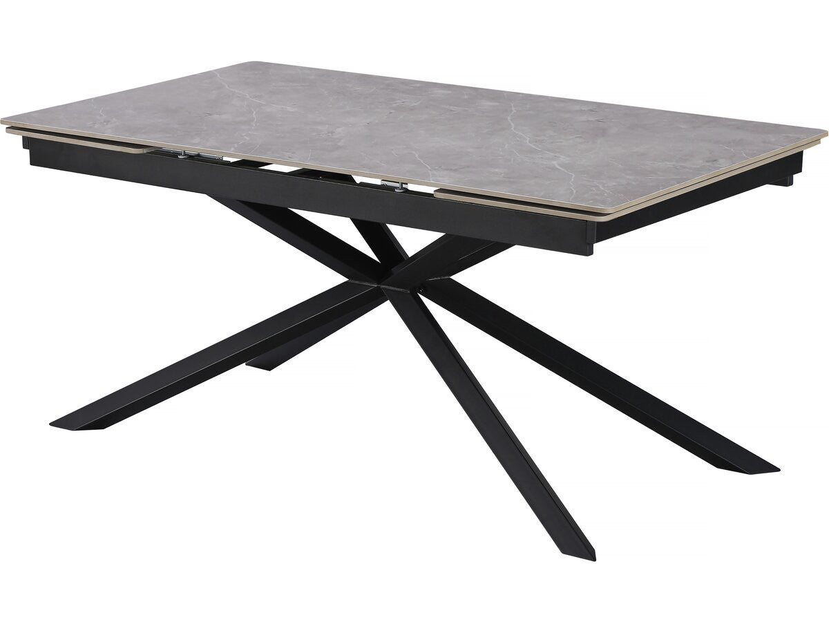 Tavolo da pranzo allungabile in ceramica per 6-10 persone "Celeste" - Grigio marmorizzato