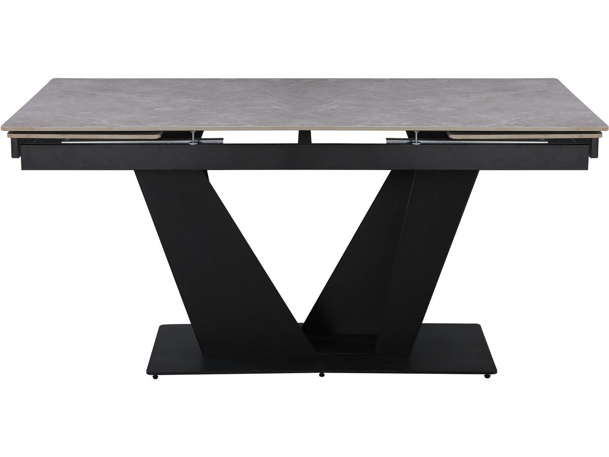 Tavolo da pranzo allungabile in ceramica - 160/240 cm - da 6 a 10 persone "Nova" - Grigio marmorizzato