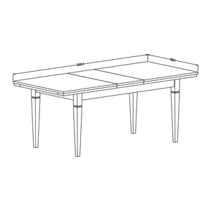 Tavolo estensibile fino a 240cm per sala da pranzo Collezione ASSIA. Colori verde e quercia.