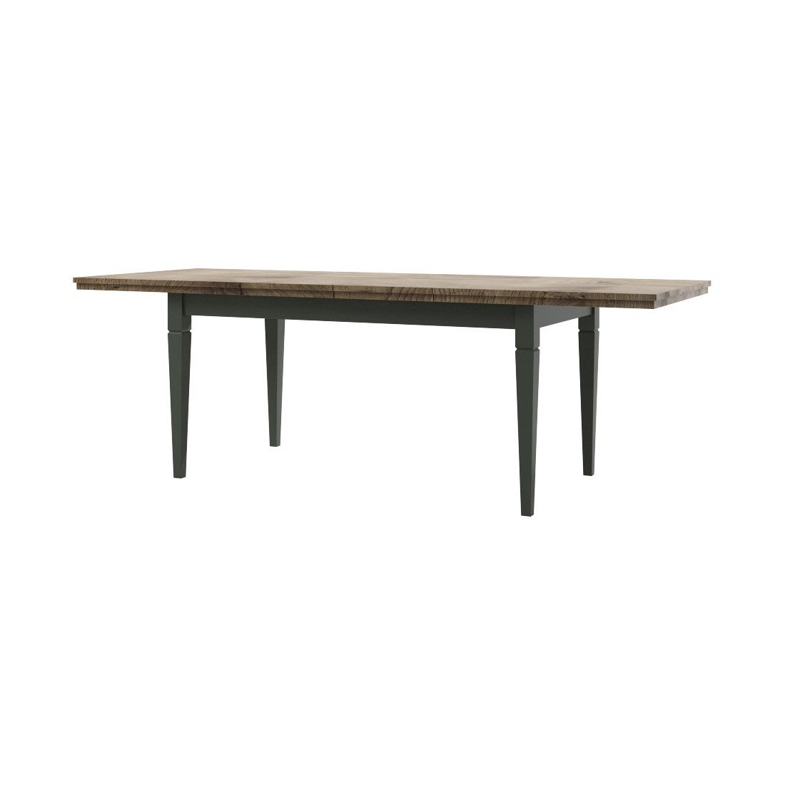 Tavolo estensibile fino a 240cm per sala da pranzo Collezione ASSIA. Colori verde e quercia.
