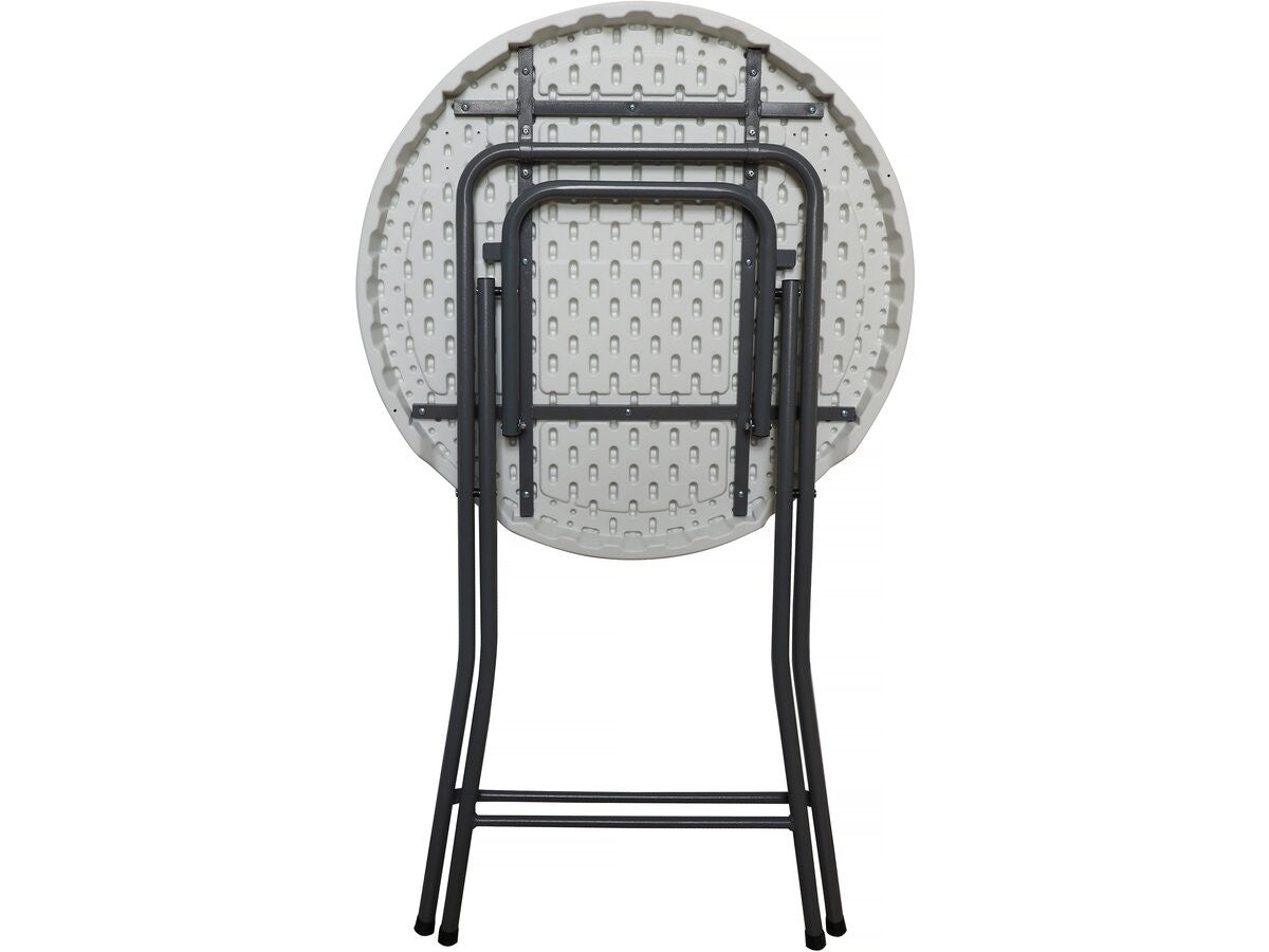 Tavolo alto pieghevole in plastica "Lili" Ø 80 cm - bianco