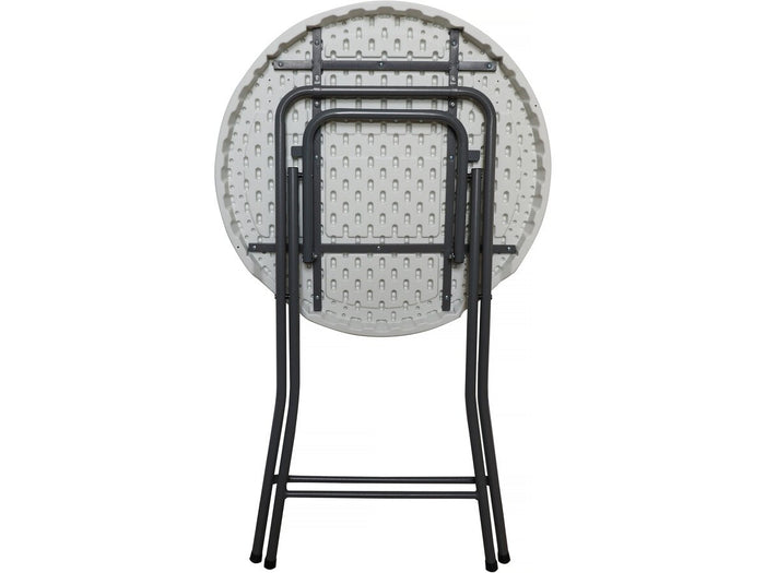 Tavolo alto pieghevole in plastica "Lili" Ø 80 cm - bianco