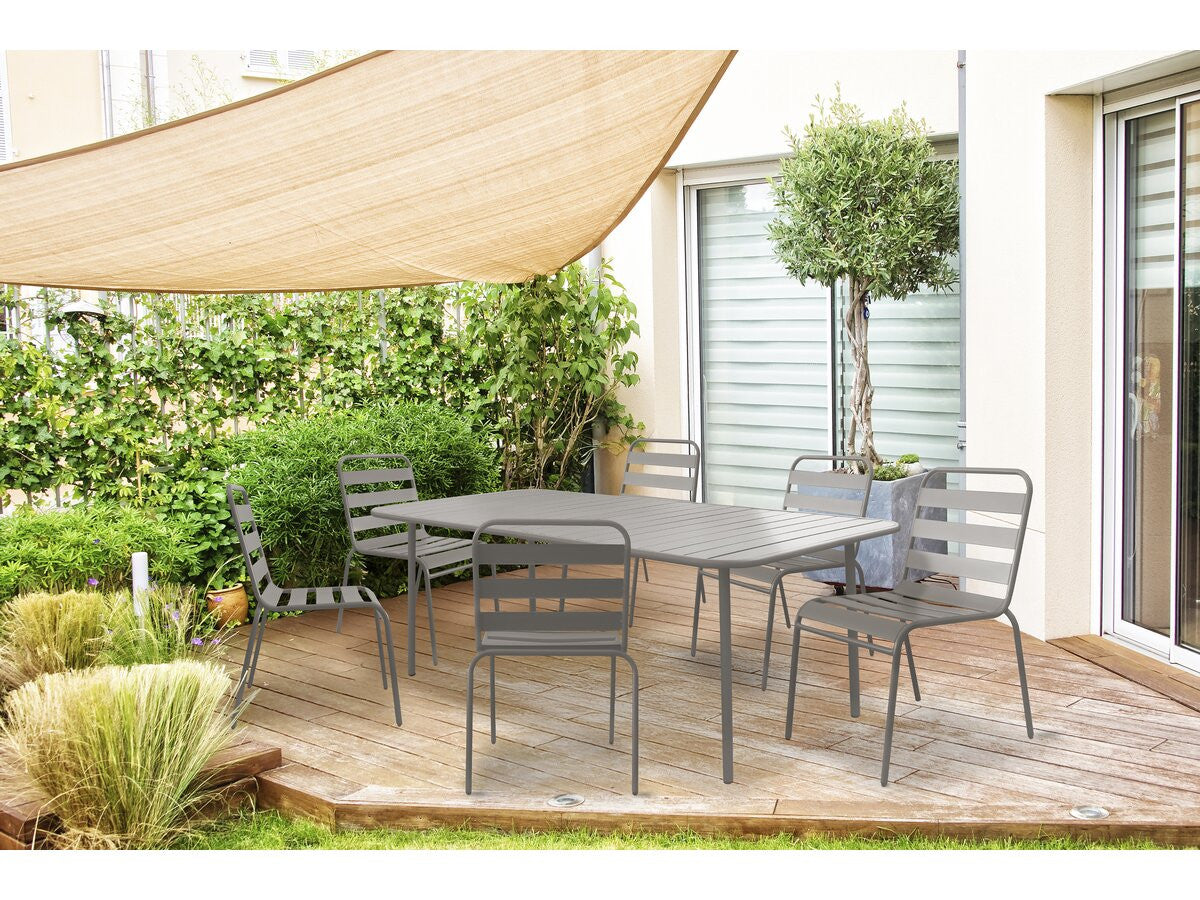 Tavolo da giardino in metallo "Bilbao" - 180 x 90 x 71 cm - Tortora