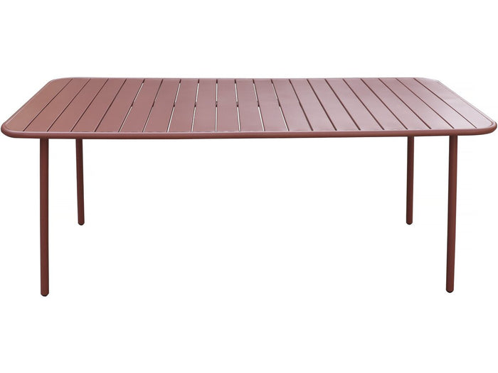 Tavolo da giardino in metallo Bilbao - 180 x 90 x 71 cm - Terracotta