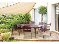 Tavolo da giardino in metallo Bilbao - 180 x 90 x 71 cm - Terracotta