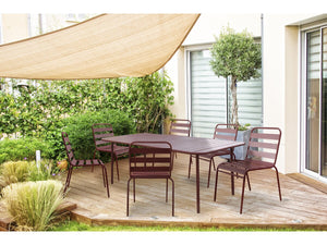 Tavolo da giardino in metallo Bilbao - 180 x 90 x 71 cm - Terracotta