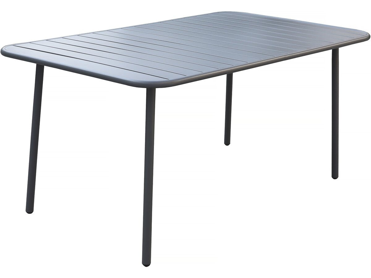 Table jardin en métal "Bilbao" - 150 x 90 x 71 cm - Gris