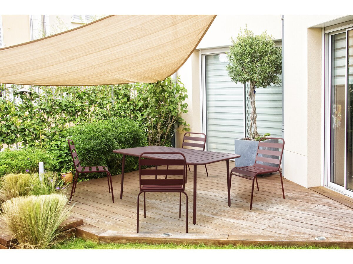 Tavolo da giardino in metallo "Bilbao" - 150 x 90 x 71 cm - Terracotta