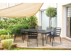 Tavolo da giardino in metallo "Bilbao" - 180 x 90 x 71 cm - Grigio