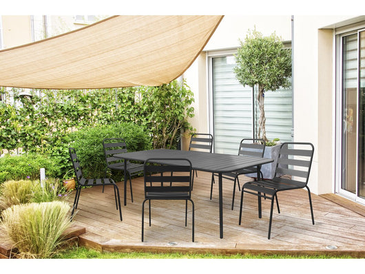 Tavolo da giardino in metallo "Bilbao" - 180 x 90 x 71 cm - Grigio