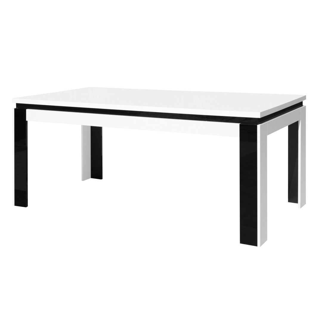 Tavolo LINA 180 cm colore bianco e nero lucido – 180 x 78 x 90 cm