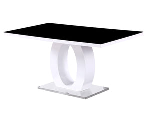 Tavolo da pranzo rettangolare "Lidia" 160 x 90 x 76 cm - Nero/Bianco
