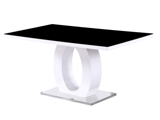 Tavolo da pranzo rettangolare "Lidia" 160 x 90 x 76 cm - Nero/Bianco