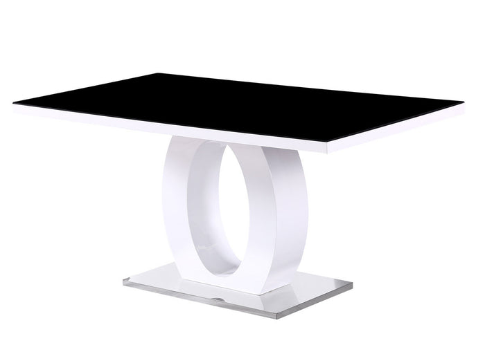 Tavolo da pranzo rettangolare "Lidia" 160 x 90 x 76 cm - Nero/Bianco