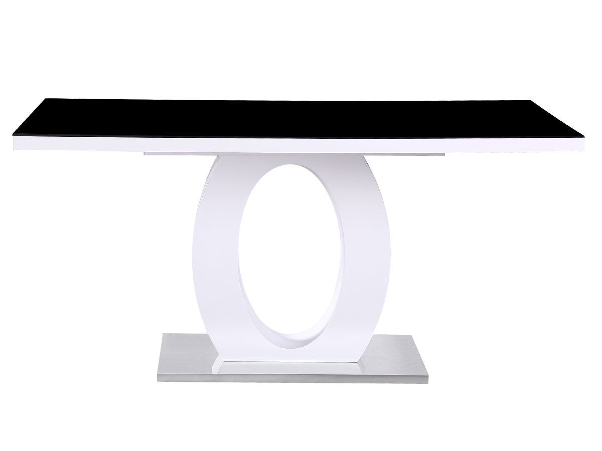 Tavolo da pranzo rettangolare "Lidia" 160 x 90 x 76 cm - Nero/Bianco