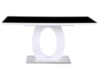 Tavolo da pranzo rettangolare "Lidia" 160 x 90 x 76 cm - Nero/Bianco