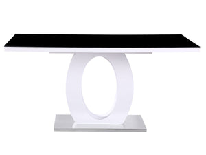 Tavolo da pranzo rettangolare "Lidia" 160 x 90 x 76 cm - Nero/Bianco