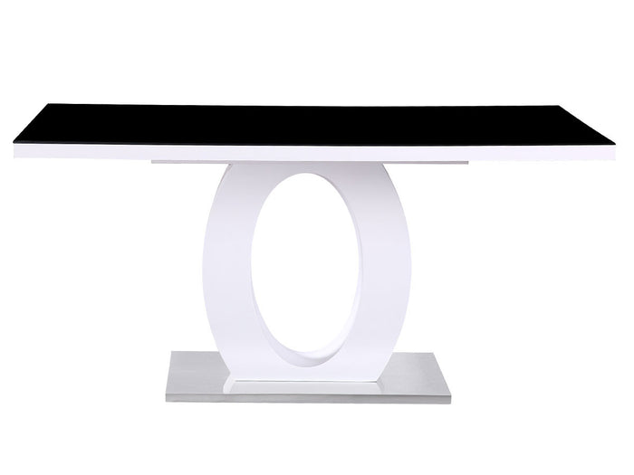 Tavolo da pranzo rettangolare "Lidia" 160 x 90 x 76 cm - Nero/Bianco